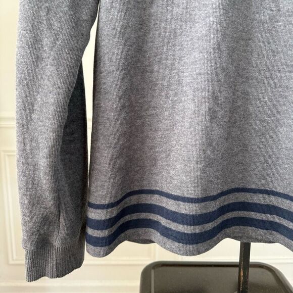 Boss Hugo Boss 1/4 Zip Cotton Sweater Grey Navy M - Picture 3 of 10